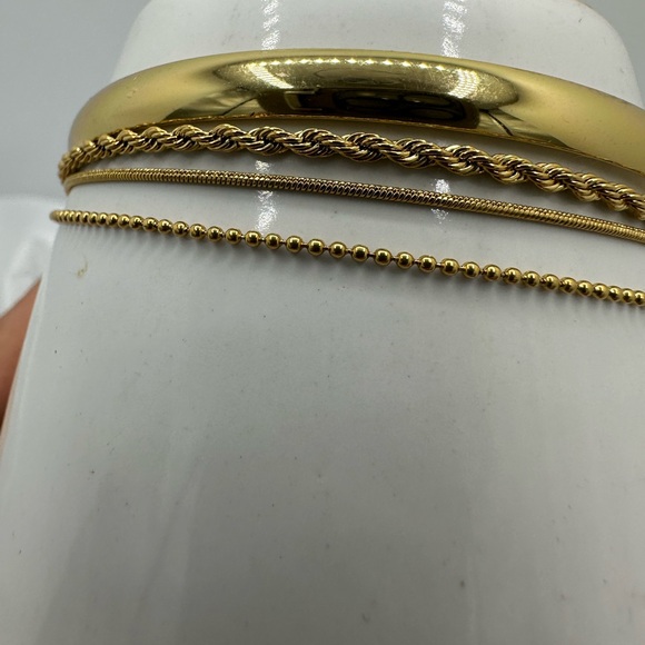 14KT Gold Minimalist Bracelet Set - Picture 8 of 9